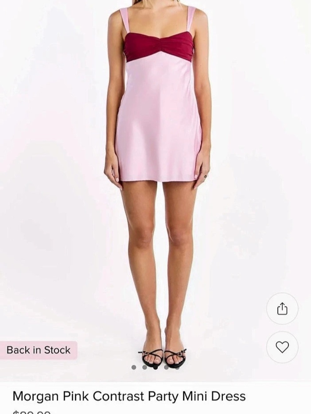 Morgan Contrast Party Mini Dress Mini Dress in Pink & Purple Like New